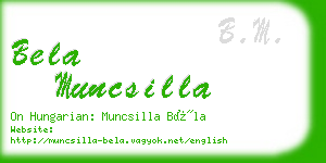 bela muncsilla business card